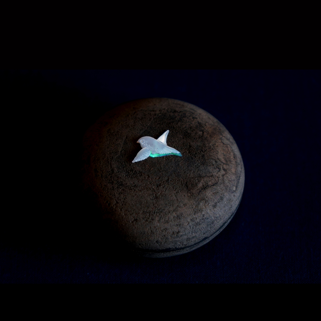 香合 茶器 茶の湯 漆芸 工芸 螺鈿 夜光貝 白蝶貝 inlay 