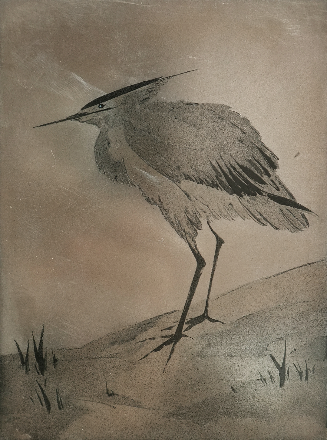 蒔絵 純銀 墨絵 鷺 日本画 花鳥画 うるし絵